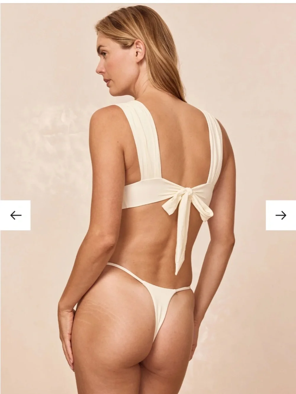 Monday Swimwear Aruba Top & Sorrento Bottom Ivory Recycled Bikini Set NWT Size M